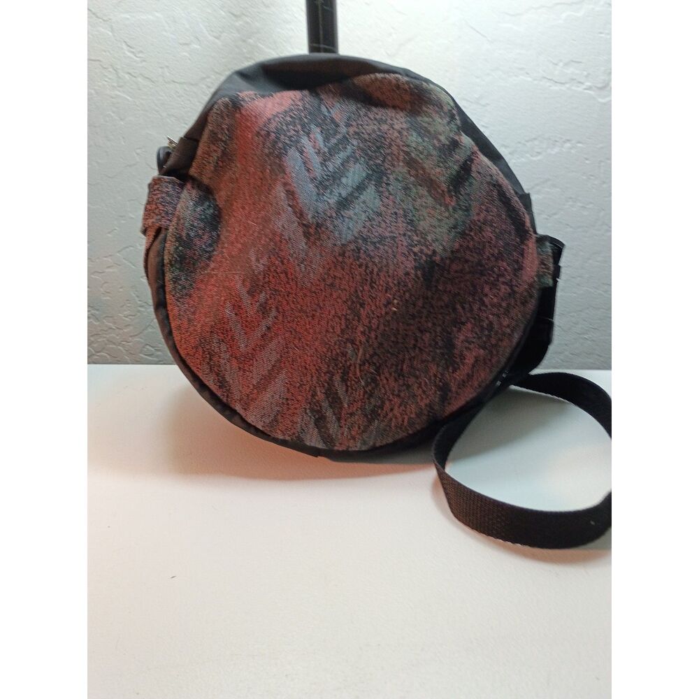 Tapestry Hobo Paper Plater Holder with Shoulder Strap~Vintage~